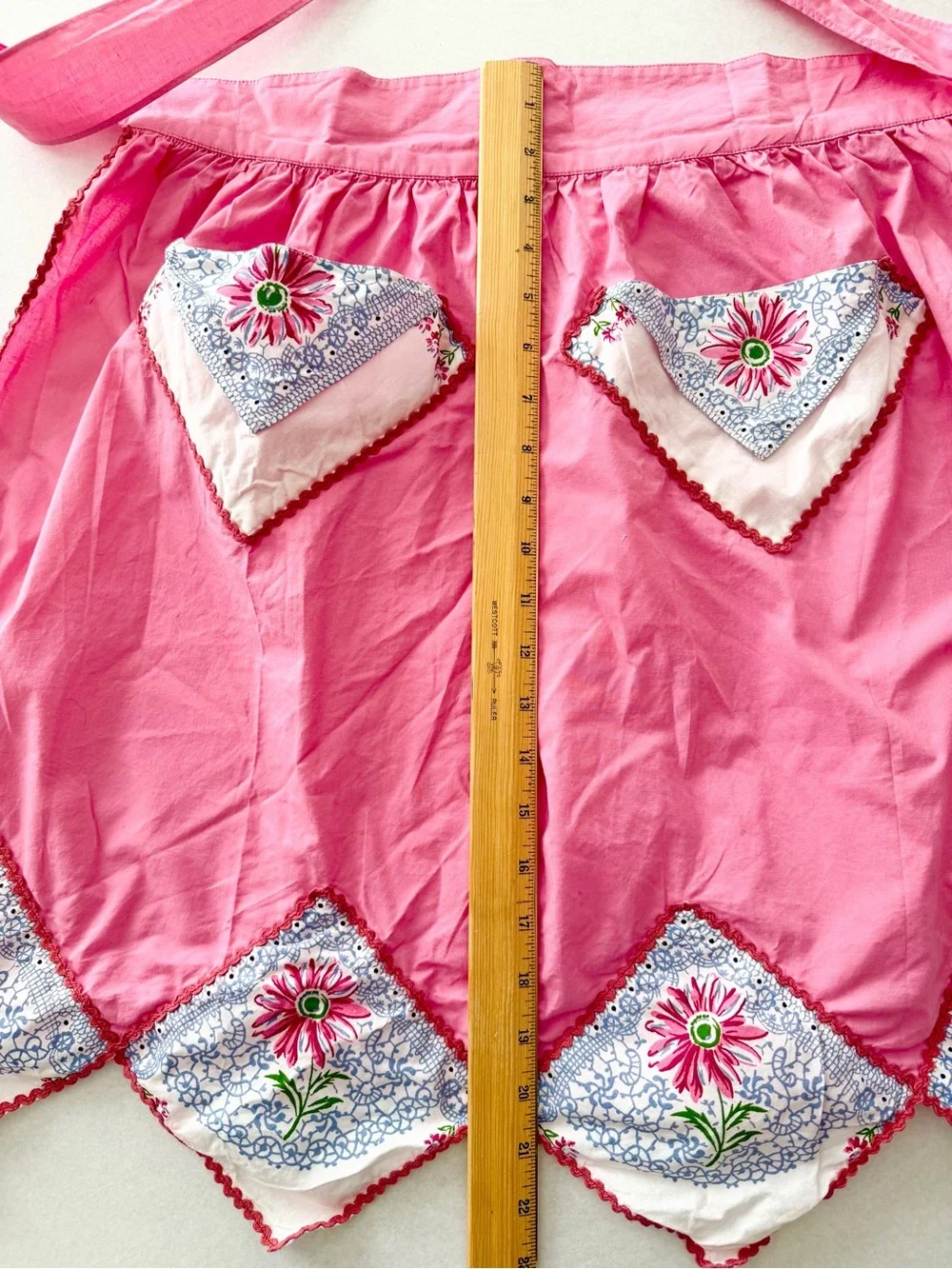 Pink Floral Apron with Pockets